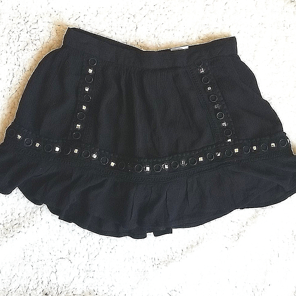Justice Girls Skort Skirt Black Boho Chic Size 12 NWT